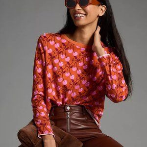 Maeve Long-Sleeve Printed Tee NWOT